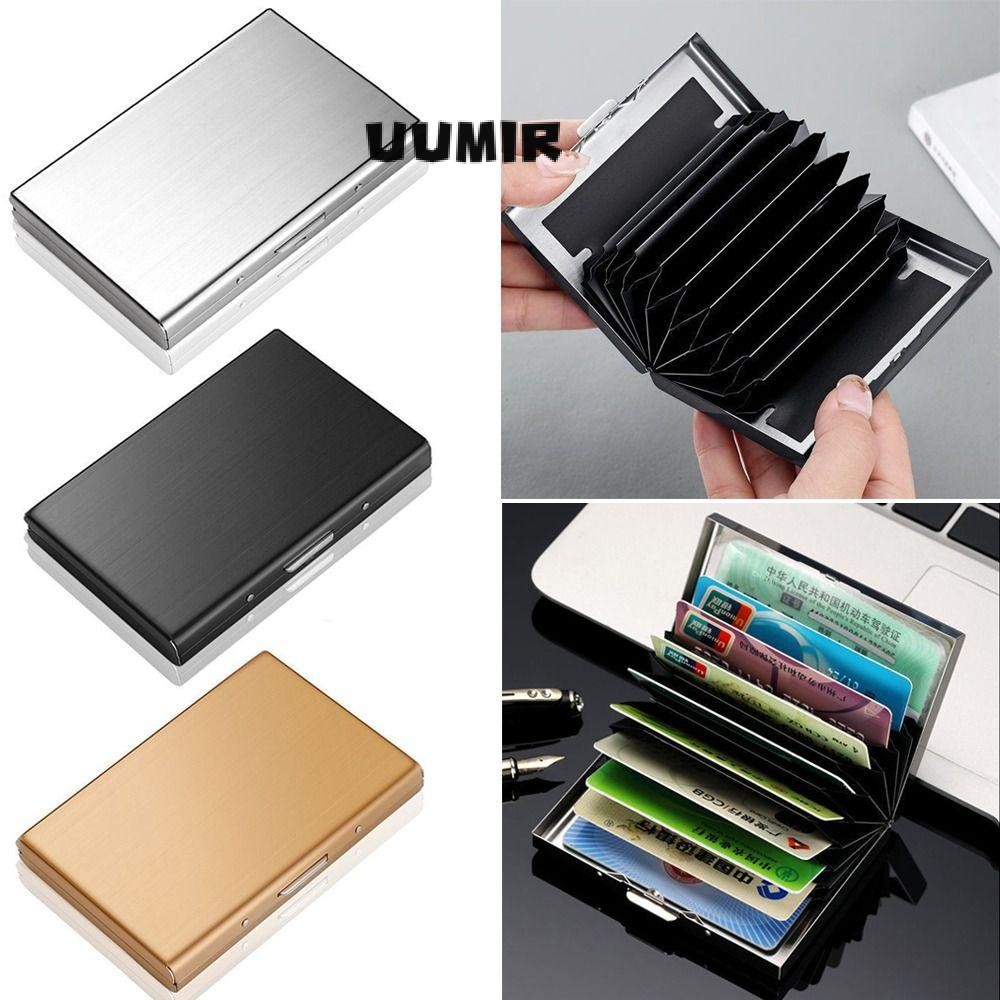 Uumir ID Cardholder, Anti RFID Stainless Credit Card Holder, Fashion 6/10 Slots Slim Metal Porte Carte Travel