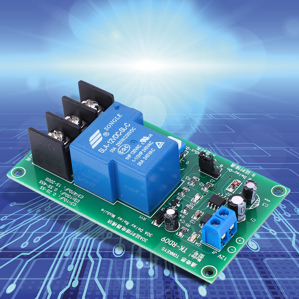 30A DC 12V หน่วงเวลารีเลย์โมดูลจับเวลาบอร์ด 0.1-5 วินาทีช่วงสวิตช์เปิด/ปิด