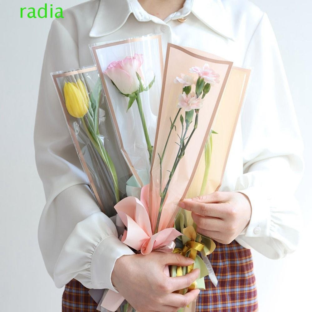 Radiantzap ถุงบรรจุดอกไม้วันวาเลนไทน์ร้านดอกไม้โปร่งใส Florist งานแต่งงานช่อดอกไม้บรรจุวัสดุ