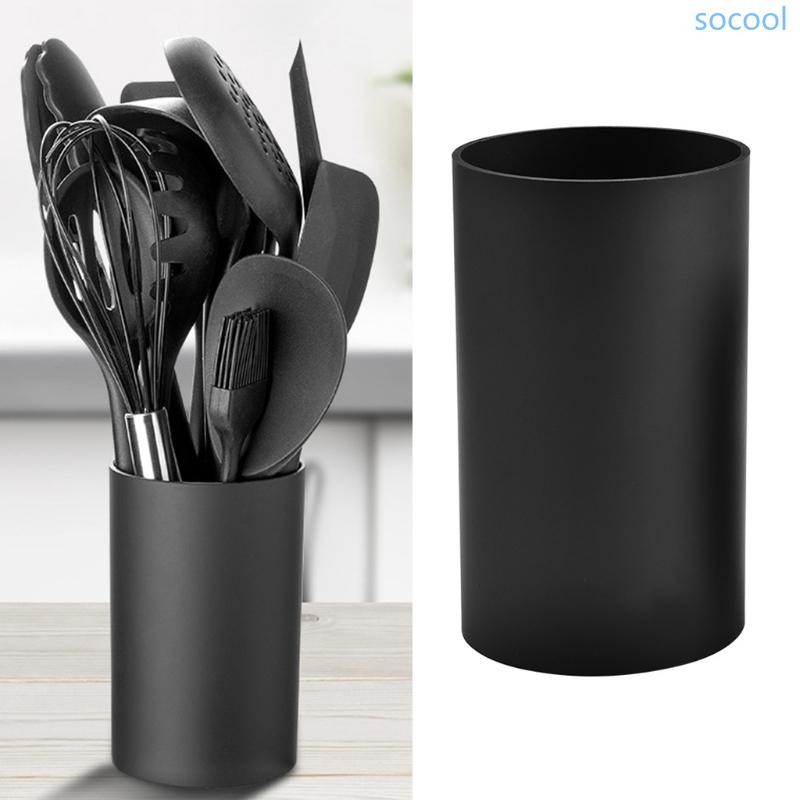 Soc* ที่ใส่เครื่องครัวพลาสติกกระบอกเก็บช้อนส้อมเครื่องมือ Flatware