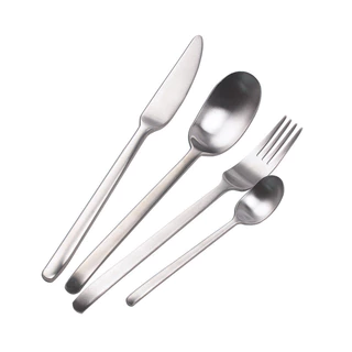 HERA เคลือบด้าน ชุดช้อนส้อม สแตนเลส มีดสเต็ก ช้อนกาแฟ Matte Stainless Steel Cutlery Set Spoon Fork