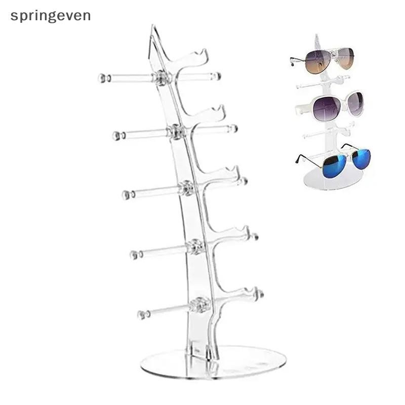 [springeven] ที่ใส่แว่นตาอะคริลิค 5 ชั้น Optical Glasses Organizer Stand Boat Arc Design ที่ใส่แว่นตาจอแสดงผลสกีชั้นเก็บสต็อกใหม่