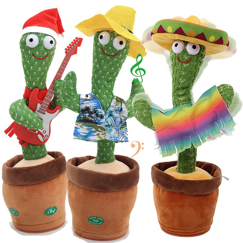 Jfmm Dancing squid Game Cactus Toy Cactus Dancing Musical Toys Electronic Plush Toys with singing an