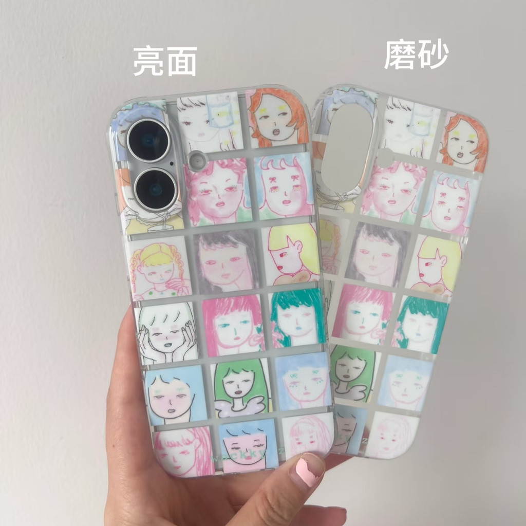 Mind Girl โปร่งใสเหมาะสําหรับ Apple 16/15promax เคสโทรศัพท์ 14/13/12 Soft Case XR/XS/8p Creative 8p เคสโทรศัพท์