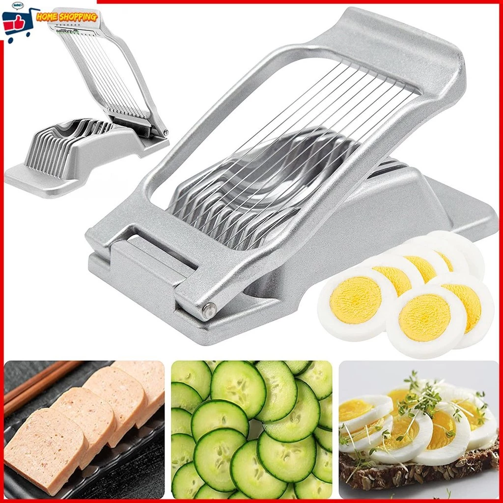 เครื่องตัดไข่ เครื่องตัดไข่โลหะผสมอลูมิเนียมสําหรับงานหนักสําหรับไข่ต้มแข็งเครื่องตัดไข่อเนกประสงค์ SHOPTKC1003