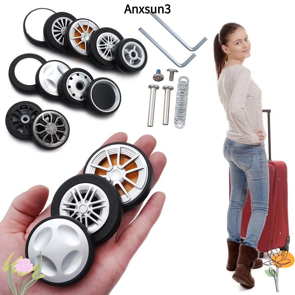 Anxsun3 2 ชิ้นแทนที่ล้อทนทานเปลี่ยน DIY กระเป๋าเดินทางอะไหล่เพลาสําหรับกระเป๋าเดินทางเวียงจันทน์ล้อ