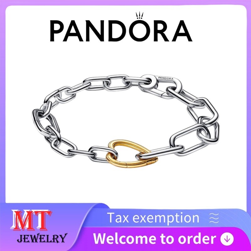 ขายดี 100% เงินสเตอร์ลิง S925 สร้อยข้อมือคู่รักผู้หญิง Pandora เครื่องประดับ DIY Pandora ME สร้อยข้อ