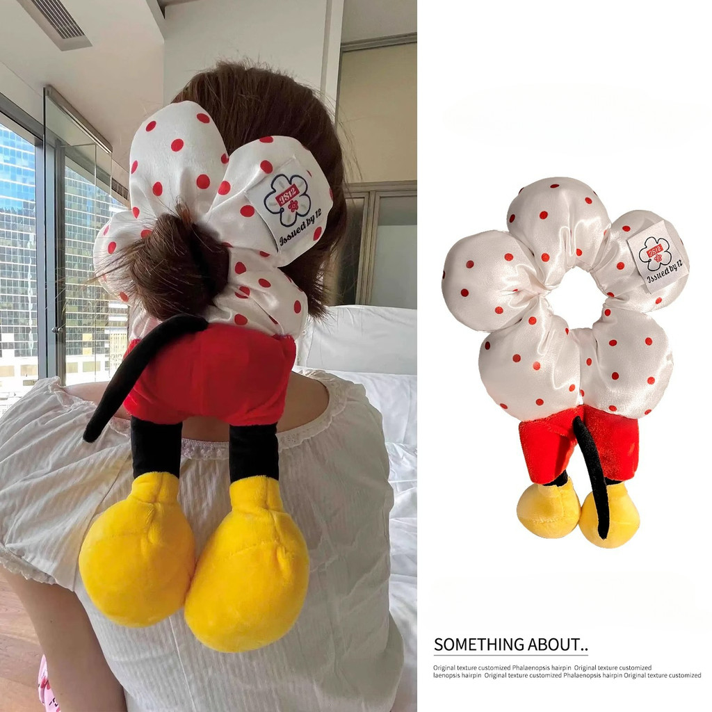 2025 น่ารัก ลาย จุด มิกกี้ ดอกไม้สามมิติขนาดใหญ่ลําไส้ผมวง หนี เจ้าหญิงผูกผมเครื่องประดับผม🔥 รวมภาษีแล้ว