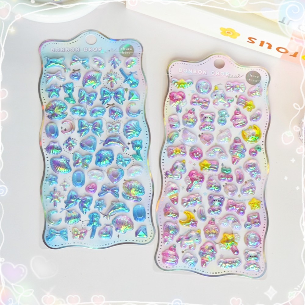 การ์ตูน Bowknot สัตว์ Rainbow Gradient 3D บรรเทาสติกเกอร์น่ารักเครื่องเขียน Diy Scrapbooking Journal สติกเกอร์ตกแต่งอุปกรณ์ศิลปะ