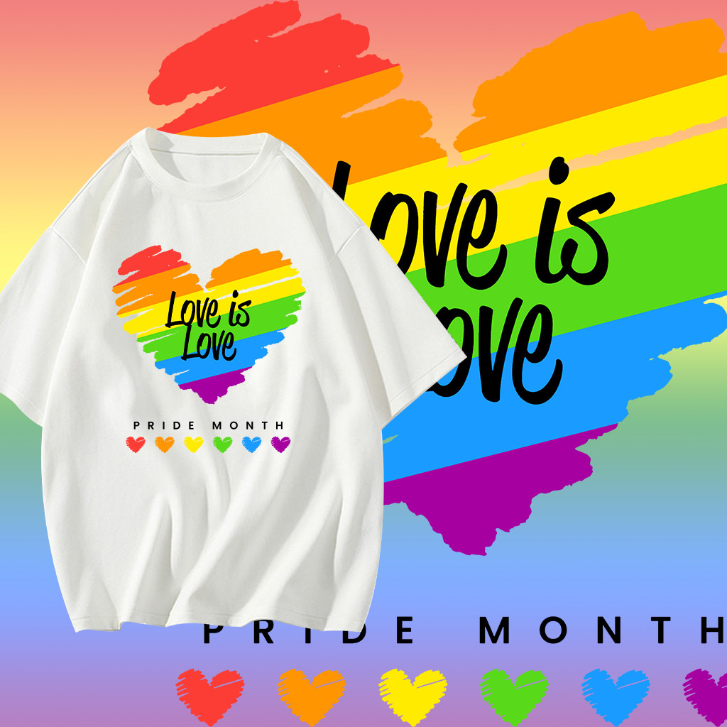 COD（พร้อมส่งสินค้าในทันที）เสื้อยืดสายรุ้ง LGBT Pride Month Rainbow LGBTQ Lesbian Gay Bisexual and Transgender S-3XL