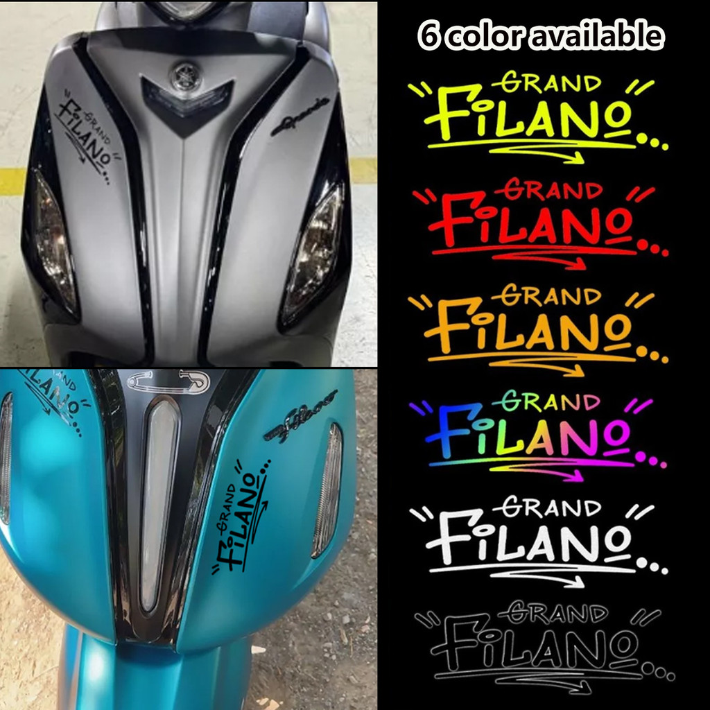 สะท้อนแสง GRAND FILANO สติกเกอร์รถจักรยานยนต์ด้านหน้า Scratch ฝาครอบกระจกไวนิลกันน้ํารูปลอกสําหรับ YAMAHA GRAND FILANO
