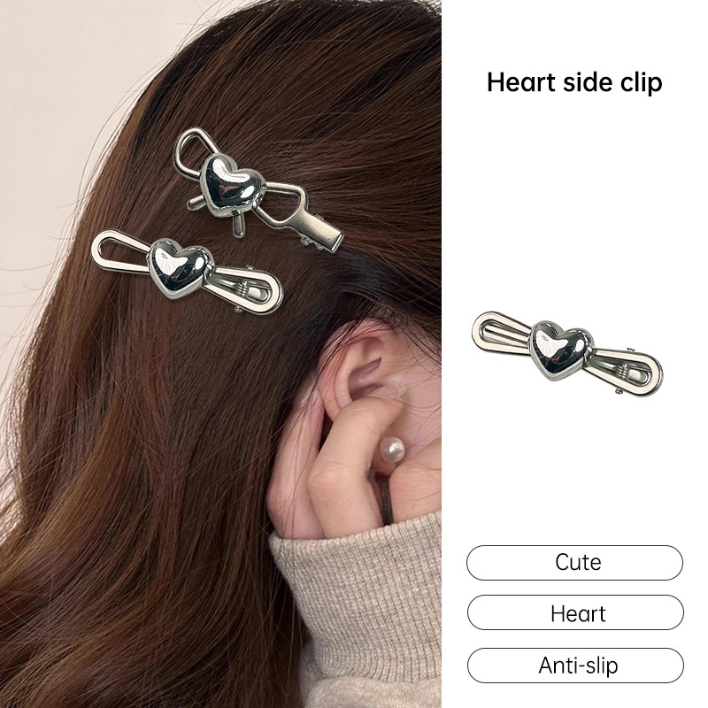 Rubuyou คลิปปากเป็ดรูปหัวใจสำหรับสาว ๆ Headwear Ins สไตล์การออกแบบความรู้สึกคลิปผม