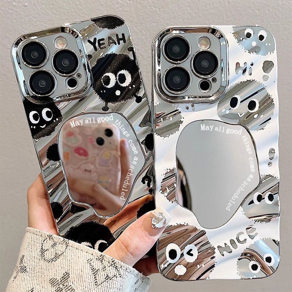 TPU เคส For Samsung A55 A54 5G เคสมือถือ A06 A16 A35 A34 A15 A12 A14 A05 A05S เคสโทรศัพท์มีกระจก Case With makeup mirror