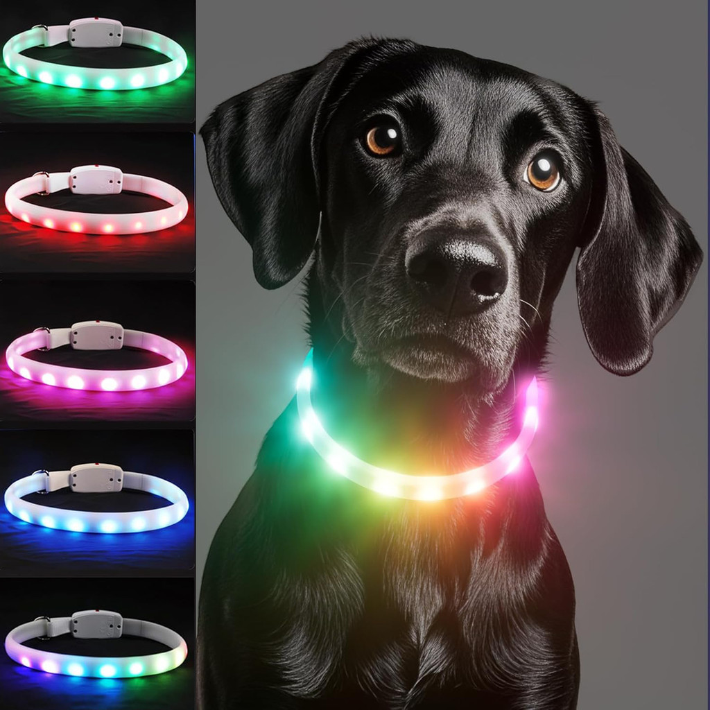 Led ปลอกคอสุนัข 11 สี Light Up Dogs Collar Usb ชาร์จสร้อยคอความปลอดภัยสัตว์เลี้ยงปรับขนาดไฟ High การมองเห็นเรืองแสงในที่มืดสําหรับ Night Wa