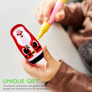 ชุด5ชิ้น ตุ๊กตาไม้เปล่า DIY ทำตุ๊กตารัสเซียเอง ของเล่นงานฝีมือสําหรับเด็กmatrioska
