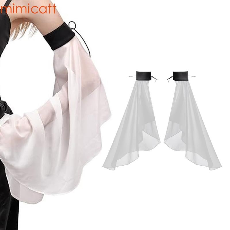 Mim ผู้หญิง Bishop แขนที่ถอดออกได้ Sheer แขน Cuffs สำหรับชุดแต่งงาน