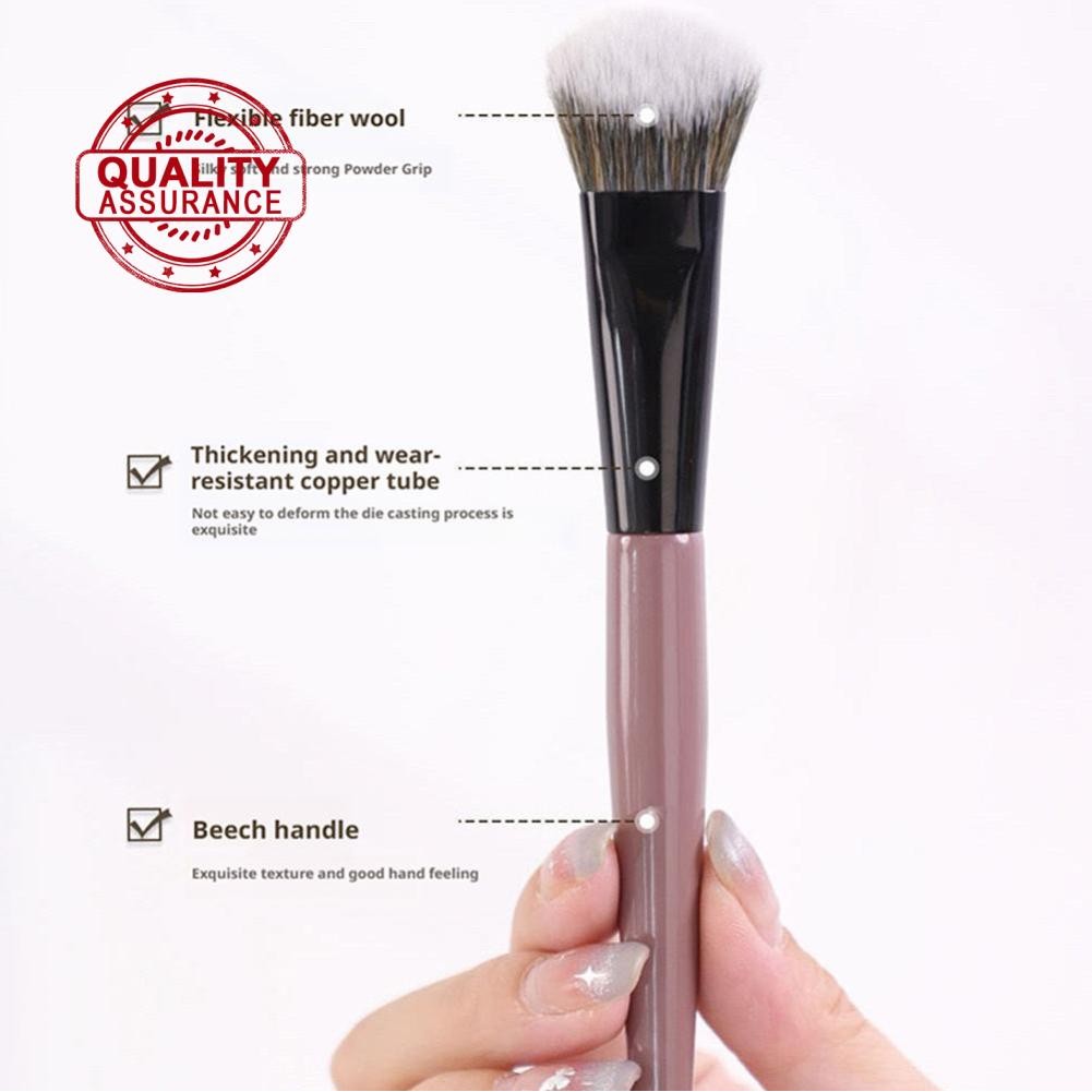 Blusher แปรงปัดแป้งไฟเบอร์สังเคราะห์นุ่มขนแปรงแปรงแต่งหน้าเครื่องสําอาง F2v5