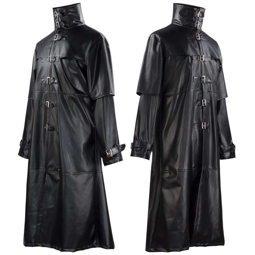 Plague Doctor Cosplay แจ็คเก็ตหนังPU สไตล์ยุคกลาง ดีไซน์.Skinny ปุ่มยาว สำหรับฮาโลวีน