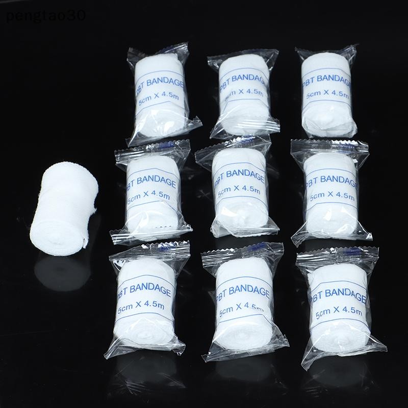 [Eao] 10 ม้วน/ล็อต 5cmx4.5m PBT Elastic Bandage First Aid Kit Gauze roll Dressing [ขายร้อน]