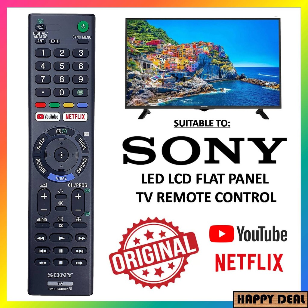 [ORIGINAL] SONY LED LCD สมาร์ททีวีรีโมทคอนโทรล Netflix YouTube (RMT-TX300P)