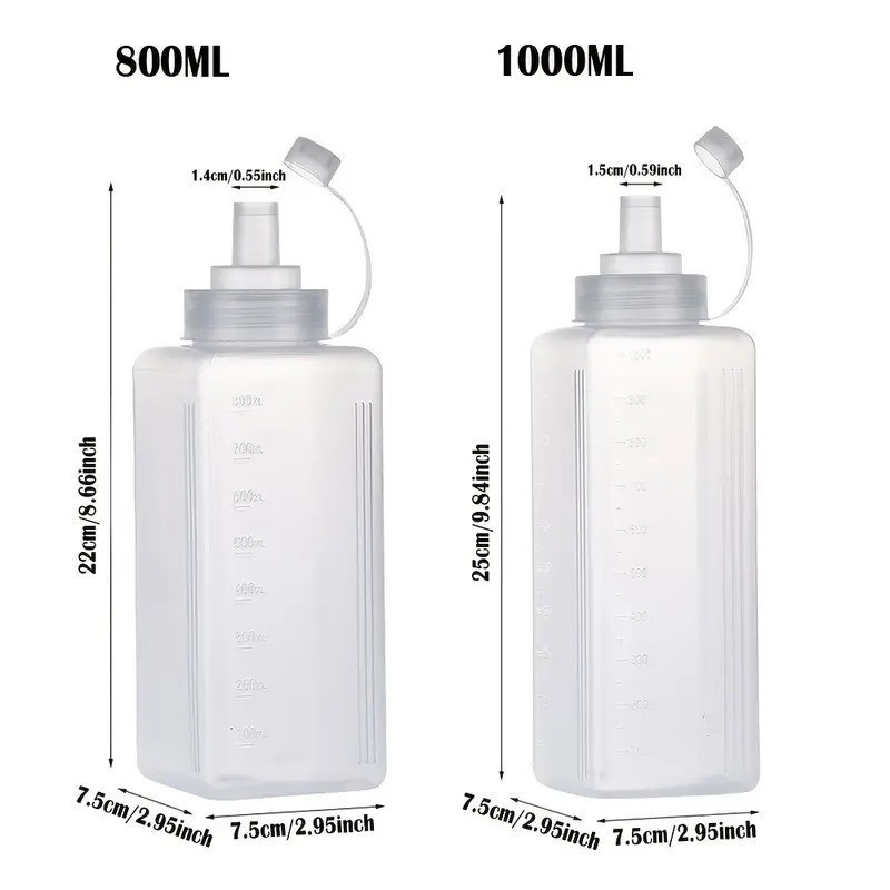 ขวดใส่เครื่องปรุงบีบลํากล้องขนาดใหญ่ 1-5 ชิ้นพร้อมฝาปิด / ซอสมะเขือเทศอเนกประสงค์มัสตาร์ดภาชนะซอสร้อน - รูปที่ 7