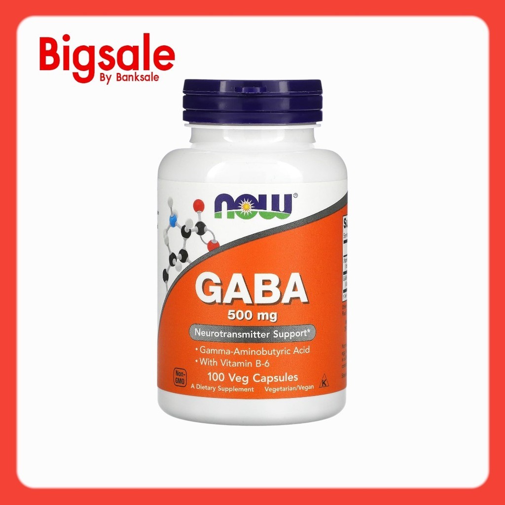 NOW Foods, GABA with Vitamin B-6, 500 mg, 100 Veg Capsules
