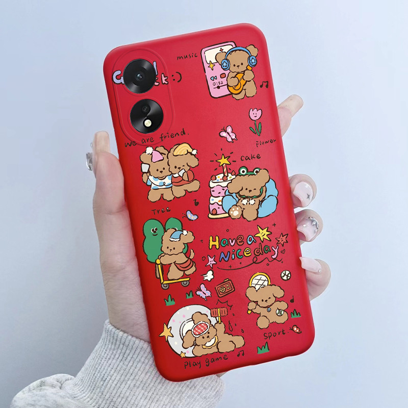 สําหรับ OPPO A38 4G CPH2579 กรณีน่ารักการ์ตูน Panda ดอกไม้รูปแบบ Candy สีซิลิโคนนุ่มโทรศัพท์ปกหลังสําหรับ OPPO A18 CPH2591 ปลอก ราคา ถูกที่สุด ดีลบีเคเค แกลเลอรีภาพที่ 9
