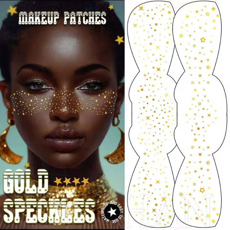 Diy Bright Face Art ตกแต่ง - Glitter กระ Face Tattoos สติกเกอร์ - Stardust Speckle แต่งหน้า Patch - กันน้ํา ชั่วคราว ใช้แล้วทิ้ง - สติ๊กเกอร์แต่งหน้าปาร์ตี้เทศกาล