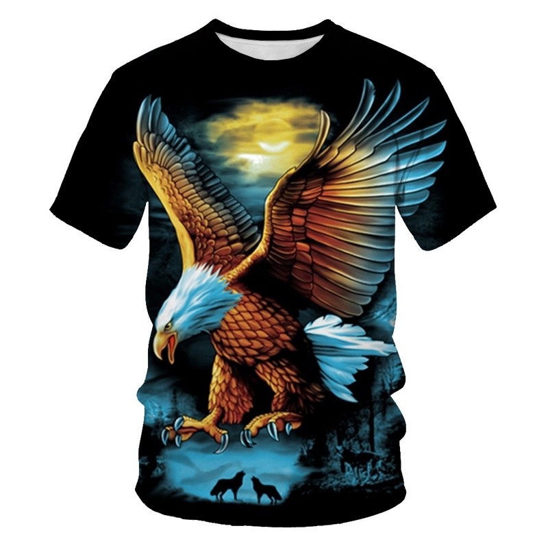 ผู้ชายs เสื้อยืด Full Body 3d พิมพ์ O-คอ Tshirt แฟชั่น Eagle เสื้อยืดลําลองเสื้อแขนสั้น ราคา ถูกที่สุด ดีลบีเคเค แกลเลอรีภาพที่ 4