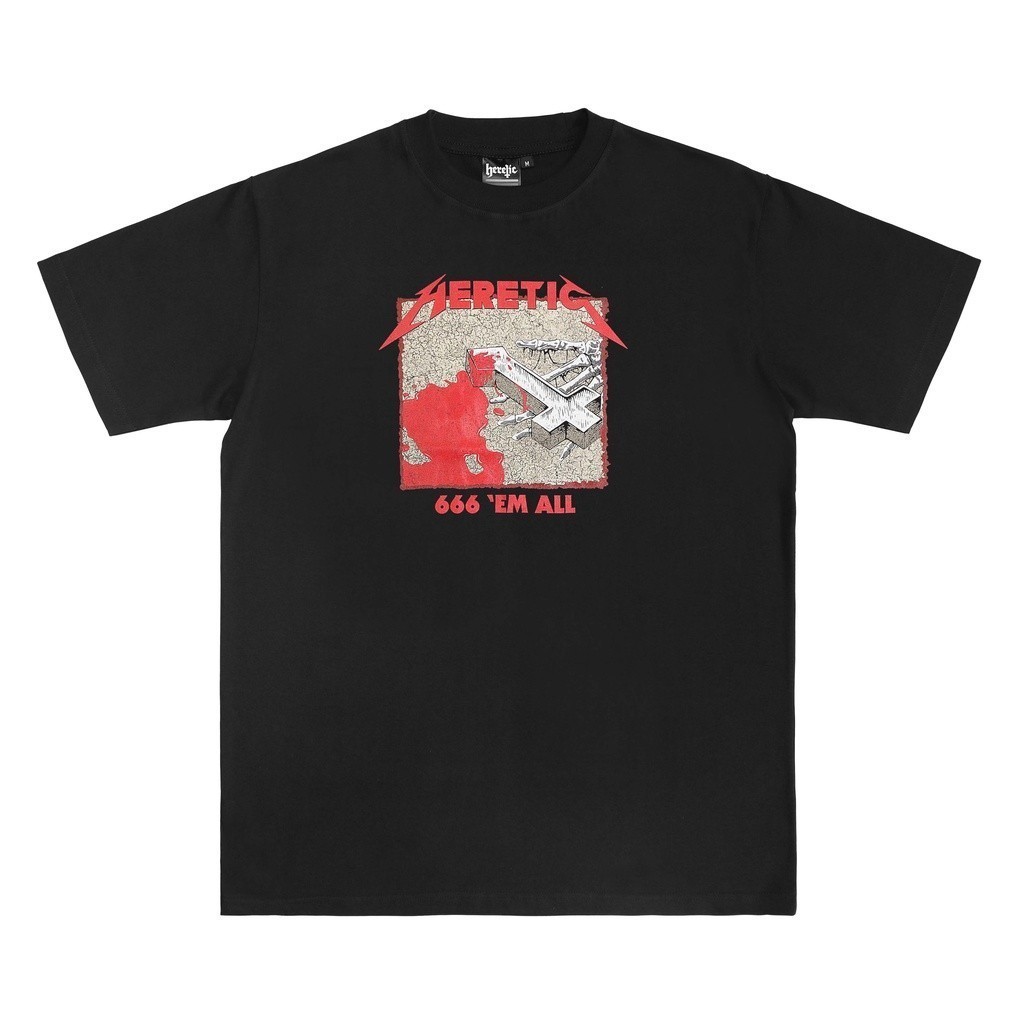 Baju Kaos Heretic - เสื้อยืด - 666 Em All - Black สินค้าอย่างเป็นทางการ Tee