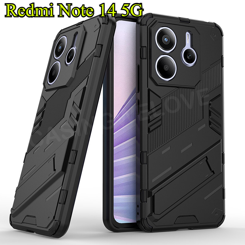 Redmi Note 14 2025 Redmi Note 14 Pro 14Pro + 14Pro Note14Pro + Note14Pro 4G 5G Luxury Hard แฟชั่นเกราะกันกระแทก TPU Stand Holder Bracket เคสโทรศัพท์ปกป้องปกหลัง