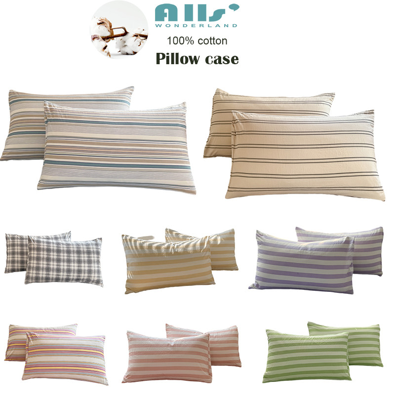 1ชิ้น ปลอกหมอน สีทึบ ลาย ลายสก๊อต pillowcase