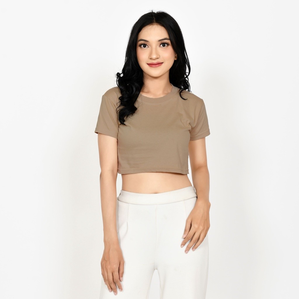 BASIC CROP TOP SLIM FIT SHORT SLEEVE CROP TEE LYFE