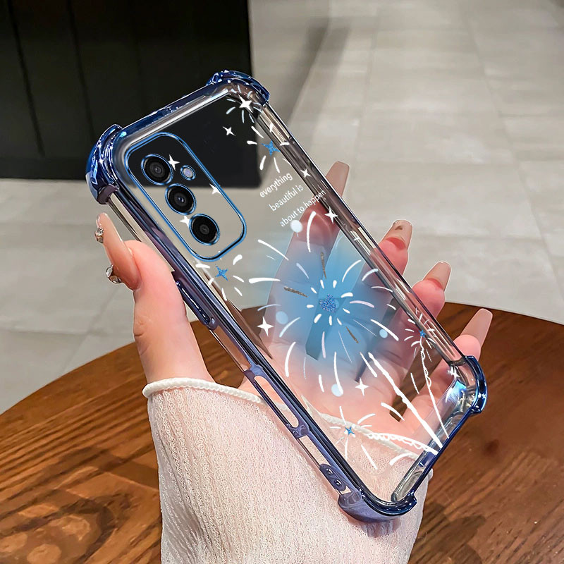 กันกระแทก เคสสําหรับ Samsung A15 A55 5G A16 A26 A56 เคสโทรศัพท์ TPU 2025 Love ดอกไม้ไฟรูปแบบ High end ป้องกัน SoftCase