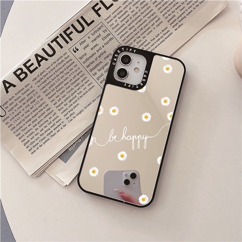 ◐ CASETiFY X Be Happy PC Sliver กระจก iPhone สําหรับ iPhone 16 15 14 13 12 11 Pro Max X XS MAX XR 14