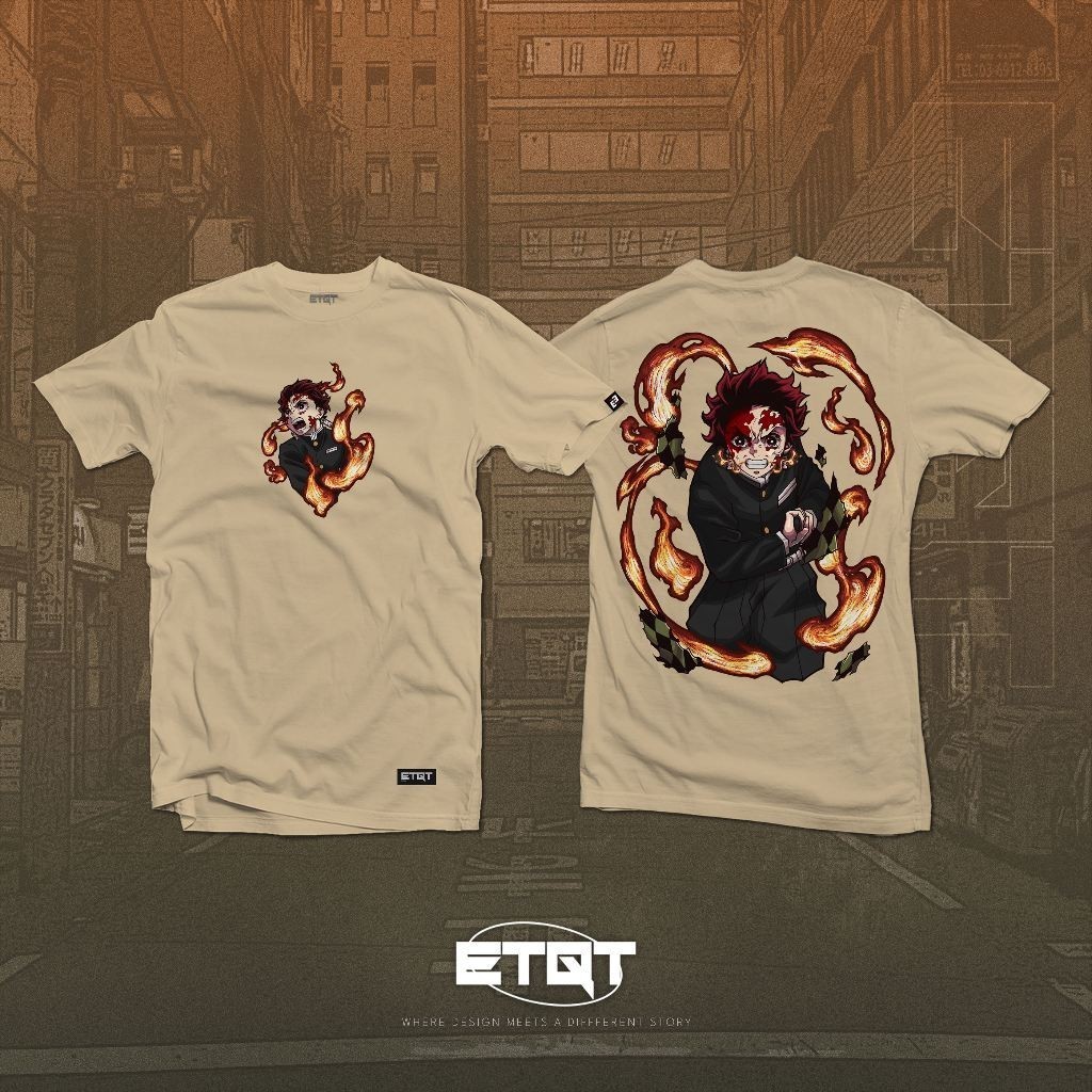 🧥 HOT S-5XL Anime Shirt - Unisex - Etiquetta Co. - Demon Slayer - Tanjiro v5 เสื้อยืดผู้ชาย Unisex