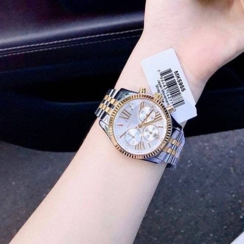 ⌚⌚นาฬิกา    %นาฬิกาข้อมือ ช/ญ สี2กษัตริย์สวยมากกกเหมือนน้องโรเล็กซ์รุ่น #mk5955 ขนาด 38 มิล