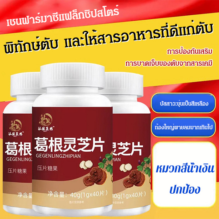 【ปกป้องตับและลดไขมัน】เม็ดเห็ดหลินจือรากคุดสุ แท็บเล็ตป้องกันตับ ล้างสารพิษตับ
