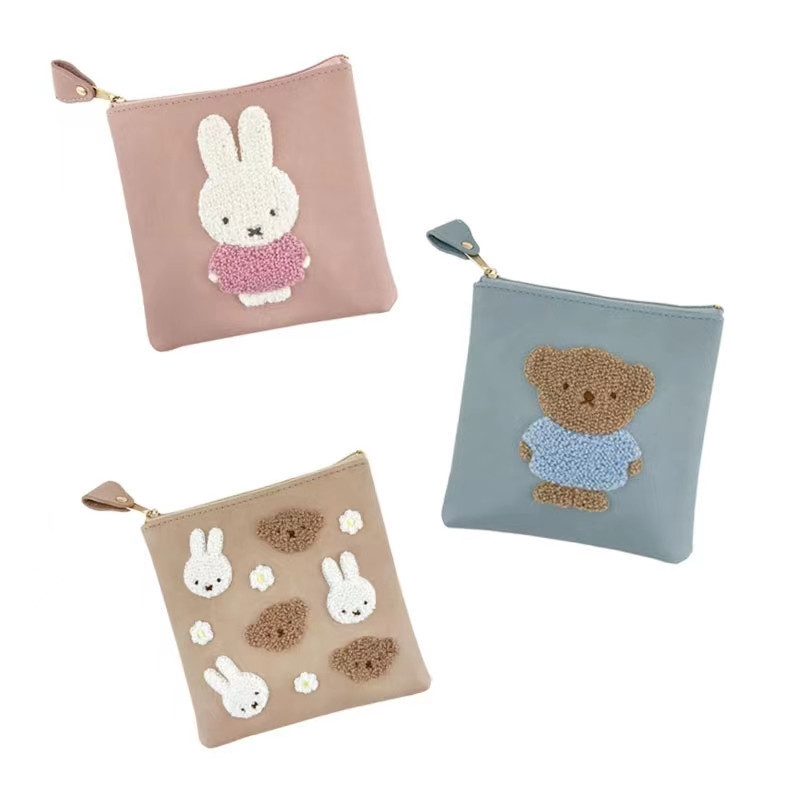 ญี่ปุ่นน่ารัก Miffy กระต่ายปักลิปสติกกระเป๋าเก็บวัตถุขนาดเล็กกระเป๋านักเรียนแบบพกพาขนาดใหญ่-Capac