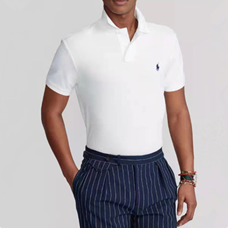 Paul New Style Lapel Short-Sleeved Mens Top Loose polo Shirt ปักผ้าฝ้ายแท้ RL Slim-fit t-Shirt เสื้อผ้าผู้ชาย [คลังสินค้าพร้อม]