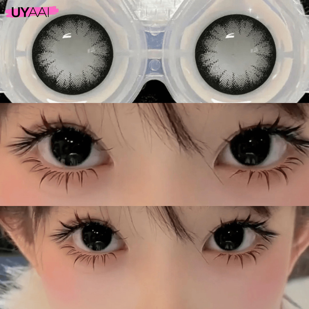 คอนแทคเลนส์สีดํา  [0.00~-6.00] UYAAI Big eyes series คอนแทคเลนส์สี 14.5mm Black COFFEE คอนแทคเลนส์รา