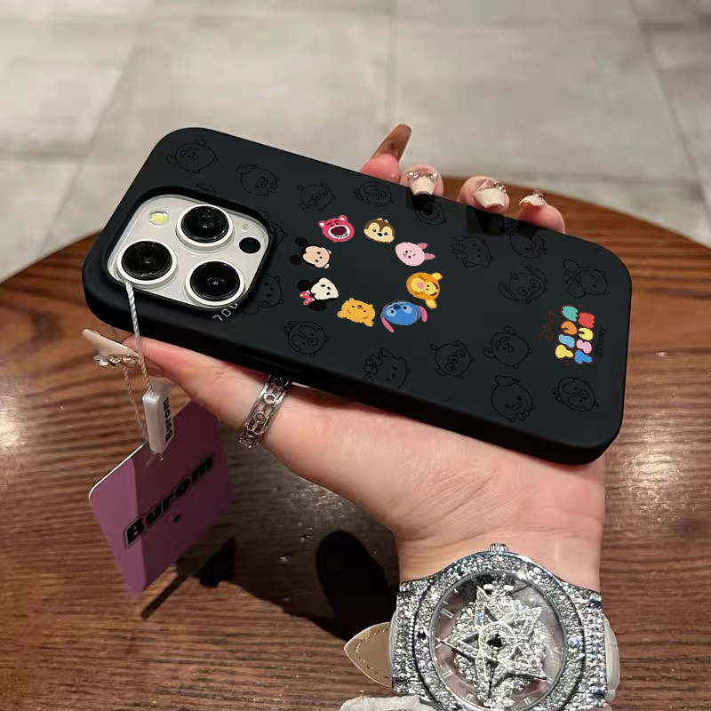 พร้อมส่ง❤️เคสไอโฟน11 เปลือกซิลิโคน กันกระแทก Q version Black Case For iPhone 16 Pro Max 12 13 14 15 