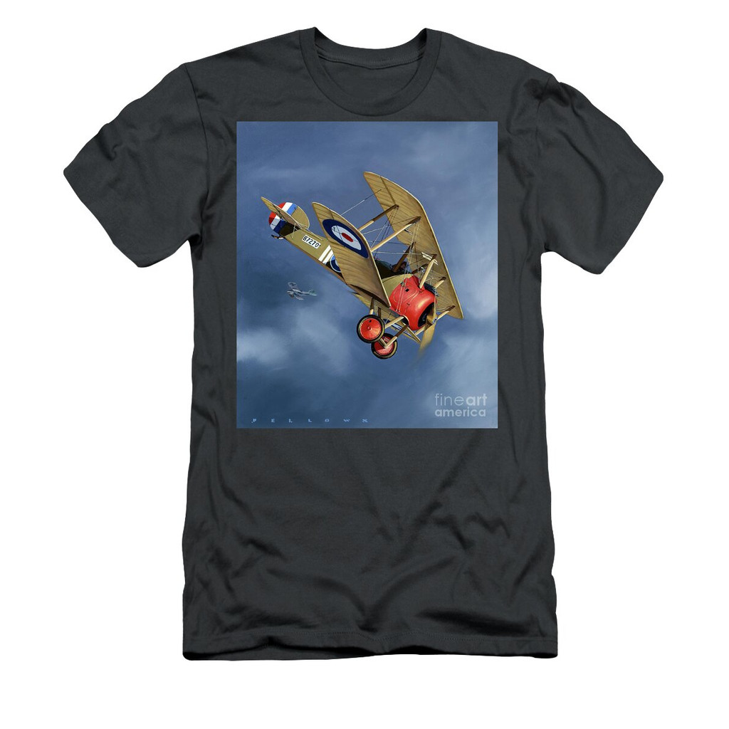 เสื้อยืด Vintage German Fokker Dr.1 Triplane T-Shirt แท้ Cotton 100% สีดำ รัดรูป หลวม ดับกลิ่น+ต้าน