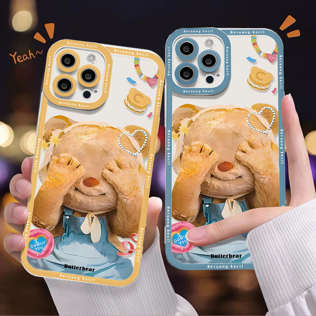 โปร่งใส Tpu SILICONE Soft Case การ์ตูน Bear1 สําหรับ OPPO reno A18 A3S A5S A15 A54 A53 A57 5 A12 A38