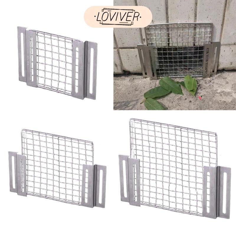LOVIVER ท่อระบายน้ําสแตนเลส Grate ฝาครอบ Leaf Guard Downspout กรองสแควร์สําหรับชั้นคอนกรีตสวนกลางแจ้งด้านข้างระบายน้ําระเบียง