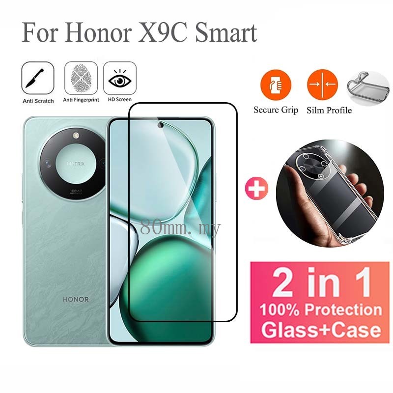 2-IN-1 Honor X9C สมาร์ทฟิล์มกระจกนิรภัย + เคสสําหรับ Honor X9C สมาร์ท X9A X9B X9 X8A X8B X8 X7A X7B 
