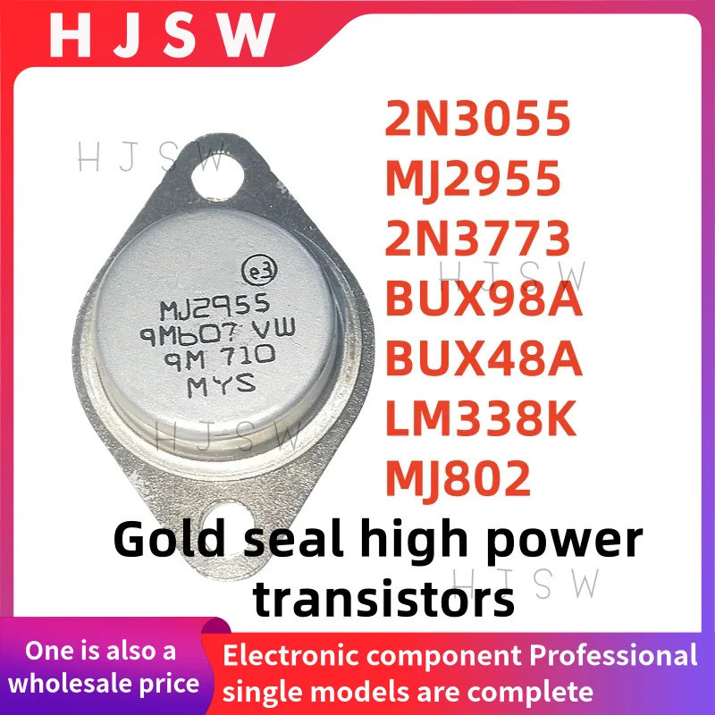 1-5PCS 2N3055 MJ2955 2N3773 BUX98A BUX48A LM338K MJ802 TO-3 Gold seal high power triode ทรานซิสเตอร์