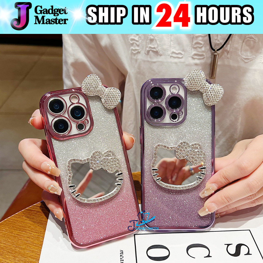 Realme 5 5i 5s 6i 14x C3 C12 C15 C35 C51 C53 C55 C63 C65 C67 C75x cermin fon sarung kitty กระจกไล่ระ