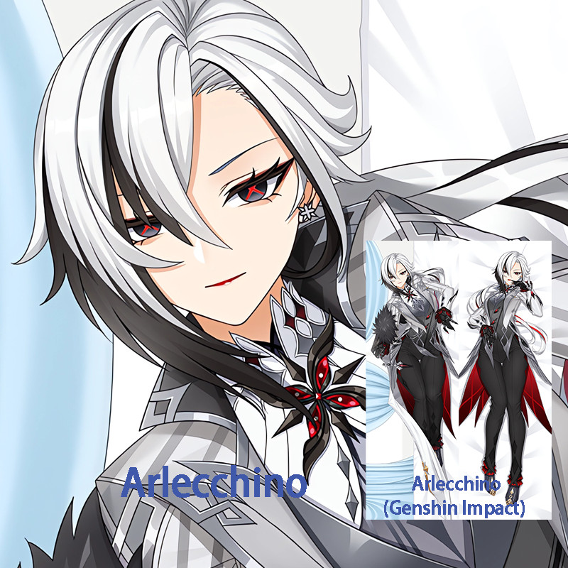 ปลอกหมอนตัวอนิเมะ Dakimakura สําหรับ Arlechino (Genshin Impact) ปลอกหมอนกอดสองด้าน