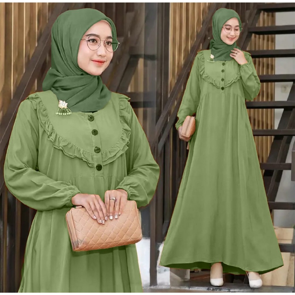 LIANA DRESS CRINKLE AIRFLOW PREMIUM / NEWEST GAMIS / VIRAL GAMIS / JUMBO WOMENS GAMIS